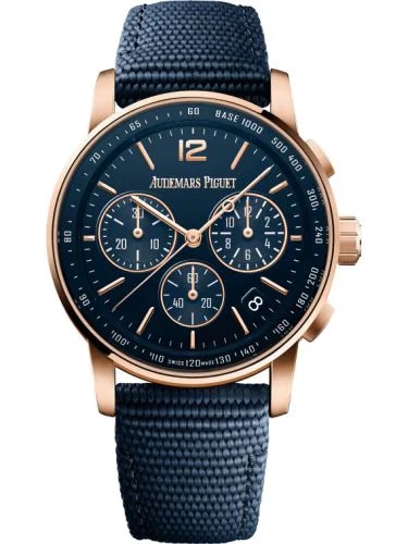 CODE 11.59 Chronograph Selfwinding Pink Gold / Blue / Fabric