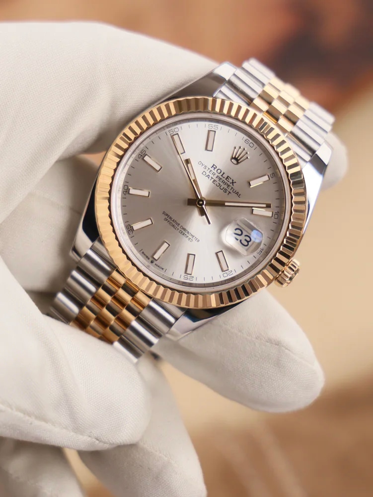 Gold/Steel Jubilee Bracelet Silver Index Dial, image 1 Gold/Steel Jubilee Bracelet Silver Index Dial, image 1