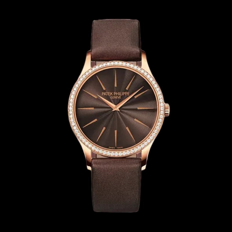 Patek Philippe Calatrava Rose Gold Brown Dial Diamond Bezel 4897R-001, image 1 Patek Philippe Calatrava Rose Gold Brown Dial Diamond Bezel 4897R-001, image 1