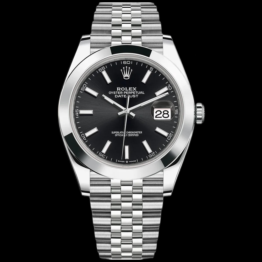 Datejust 41 Smooth Bezel Jubilee Bracelet Black Index Dial, image 1 Datejust 41 Smooth Bezel Jubilee Bracelet Black Index Dial, image 1