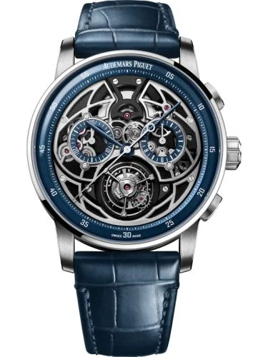 CODE 11.59 Selfwinding Flying Tourbillon Chronograph White Gold / Blue