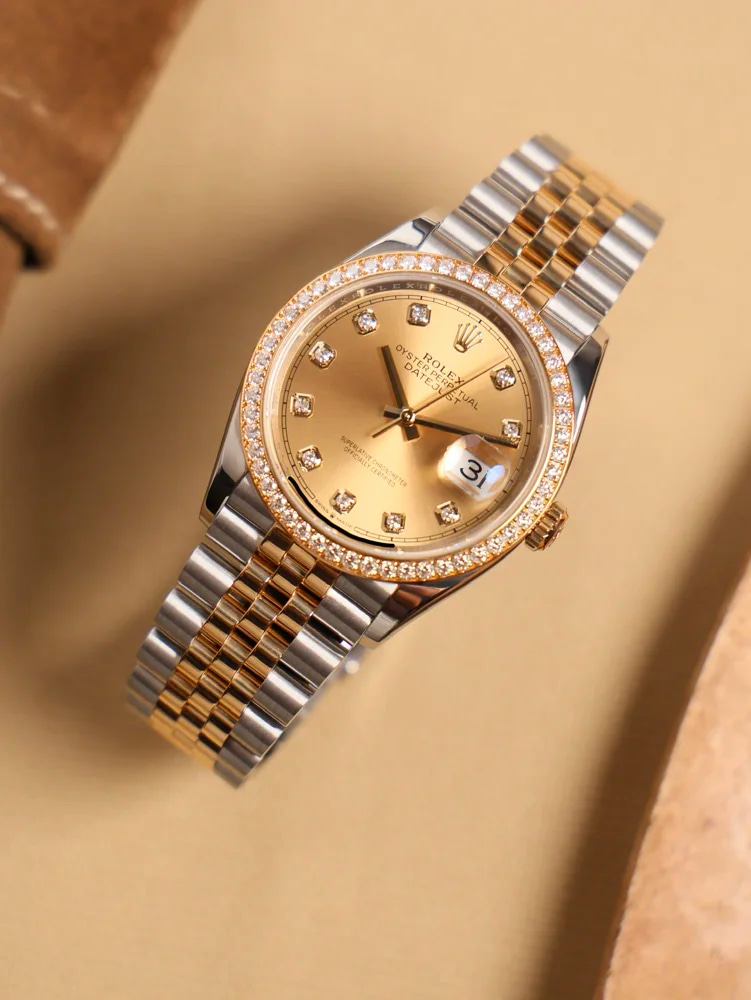 Champagne Motif Diamond Dial Diamond Bezel Jubilee Bracelet, image 8 Champagne Motif Diamond Dial Diamond Bezel Jubilee Bracelet, image 8